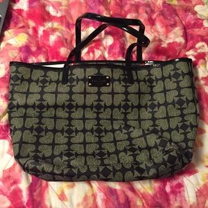 Kate Spade black and grey spade baby bag/tote