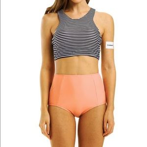 "Creaby Girls" High Waisted Striped Pink Bikini