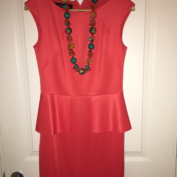 NINE WEST coral tangerine orange dress size 4