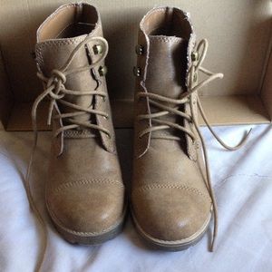 Brown Lace Up Booties