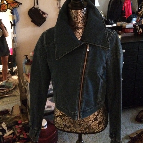Jean C&C Motorcycle Jacket asymmetrical zipper S