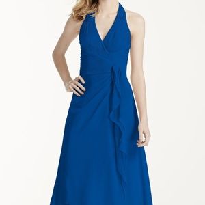 David's Bridal Chiffon Halter Dress