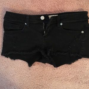 Black jean shorts