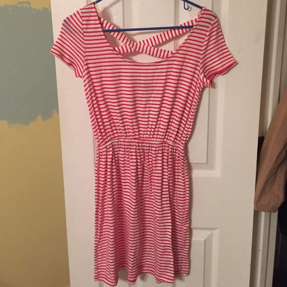 Pink and white striped dress