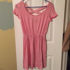 Pink and white striped dress