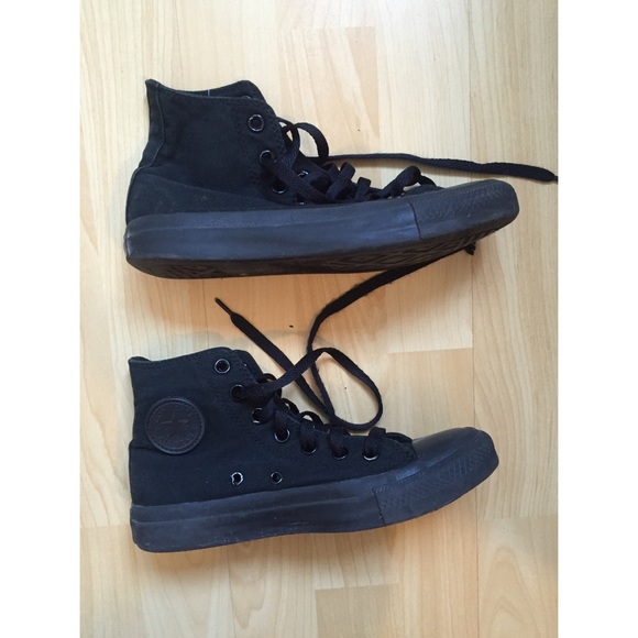All black high top converse