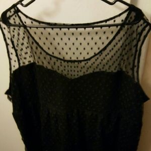 Torrid black polka dot peplum top