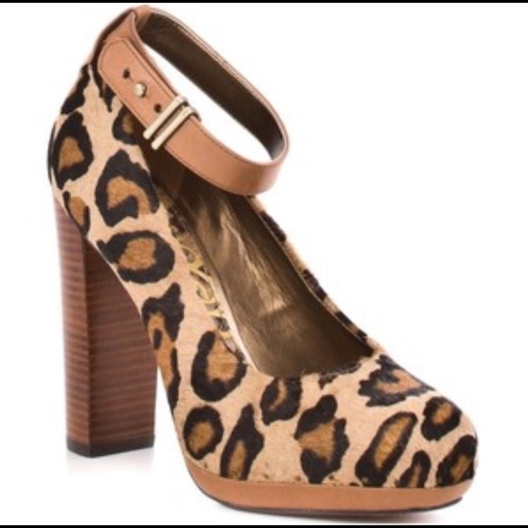 Sam Edelman Lyla Leopard heels with ankle strap