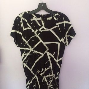 Black And White Marble Contrast Jumpsuit