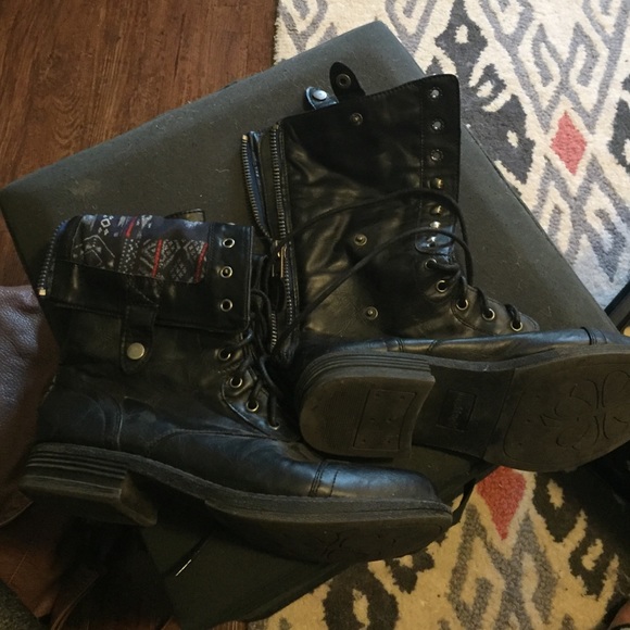black madden girl combat boots