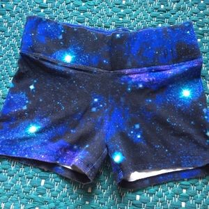Galaxy print athletic shorts