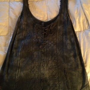 Free people Lace up gray midevial tank M