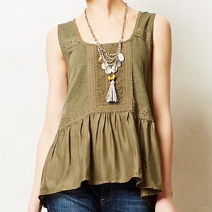 Anthropologie crochet peplum tank top