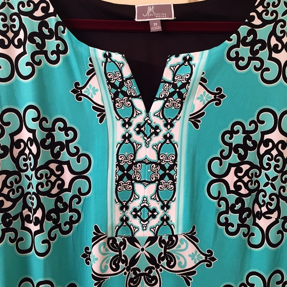 NEW turquoise patterned dress women's size 3X - Picture 4 of 4