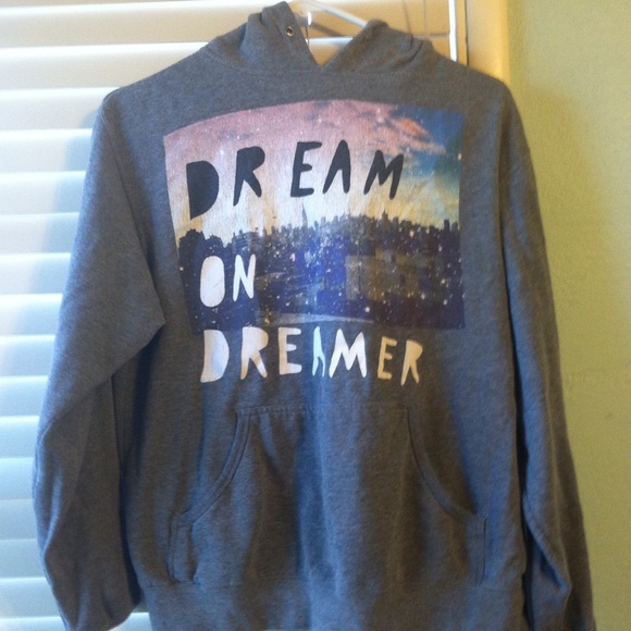 Large graphic sweatshirt.