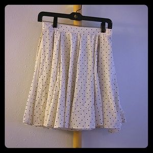 High waisted polyester poca dot skirt