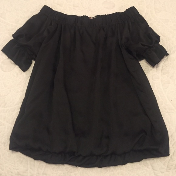 Black Glam over the shoulder Top