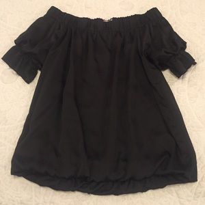 Black Glam over the shoulder Top