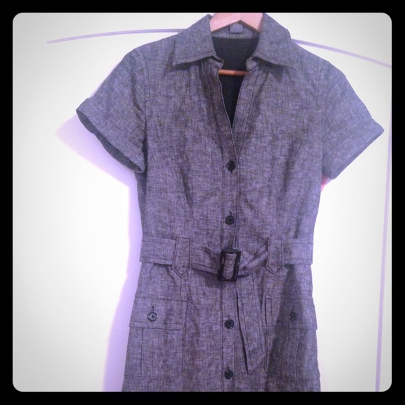 Ann Taylor Grey button-down Dress