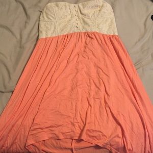 Strapless Lace Dress: knee length