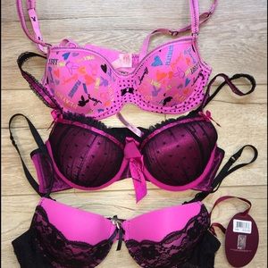 New (3) Playboy Intimates 34B bras