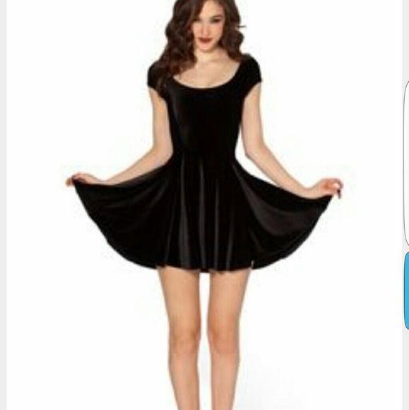 Black velvet skater dress