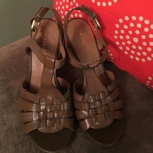 ❤Franco Sarto Leather Heeled Sandala