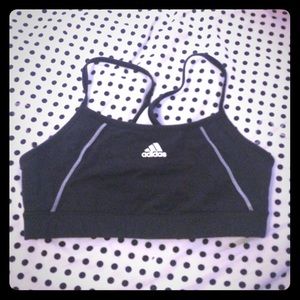 Adidas black logo sports fitness bra size medium