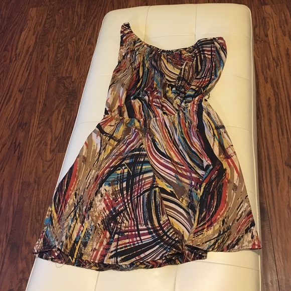 Off the shoulder multi-color light-weight dress
