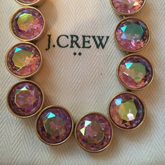 LAST ONE🎀NEW🎀J.Crew Pink Iridescent Dot Necklace - Picture 2 of 4