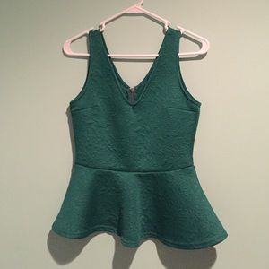 Green Peplum shirt