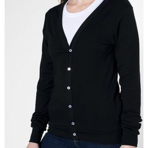 American Apparel Black Baby Rib Cardigan