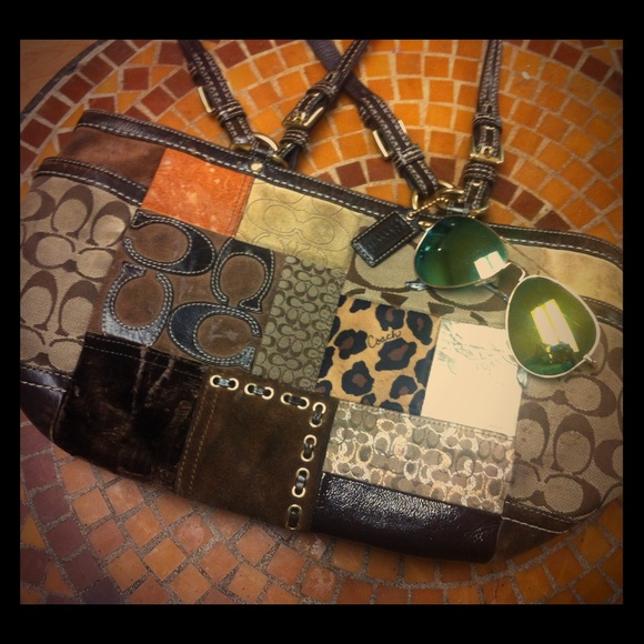COACH LEOPARD SUEDE PATCHWORK BAG! Open to offers!