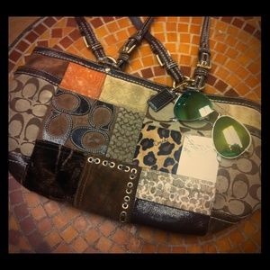 COACH LEOPARD SUEDE PATCHWORK BAG! Open to offers!