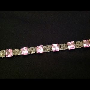 Purple Sterling Silver Bracelet with Safety Latch