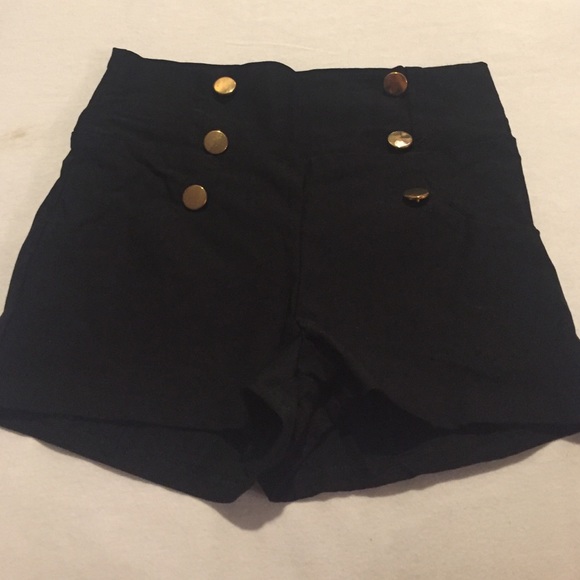 High waisted black shorts