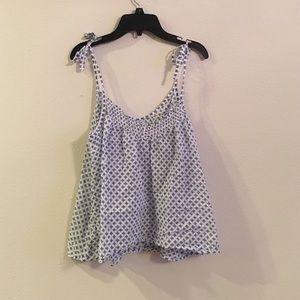 Tie strap patterned tank top