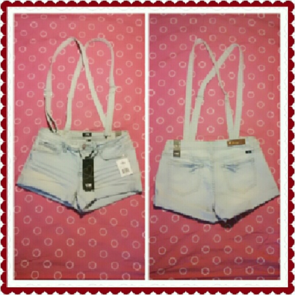YMI Pants - YMI Light Blue Jean Overall Shorts
