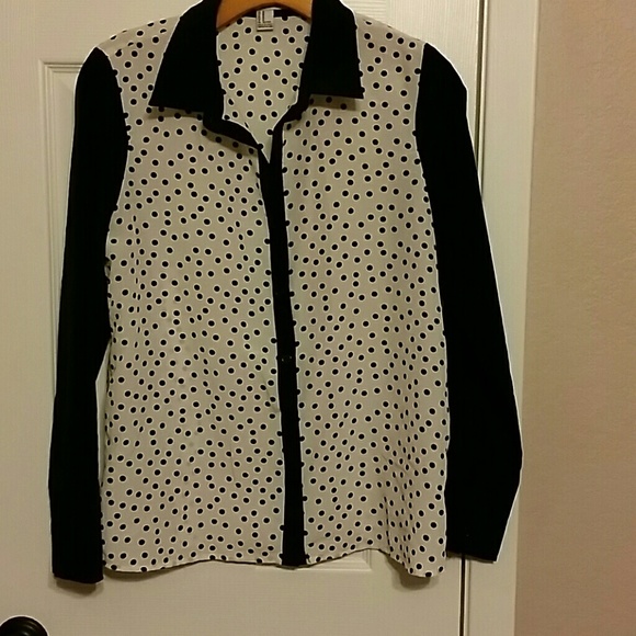 Polka-dot Black and White Blouse