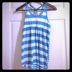 Blue and white striped old navy tank top
