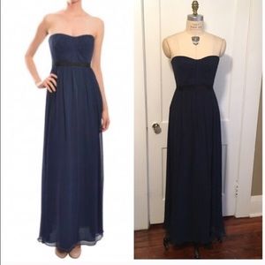 BCBG navy strapless gown sz 6