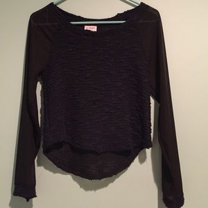 Navy blue and black Pacsun LA Hearts shirt