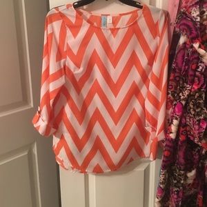 SOLD LOCALLY! Francesca's chevron blouse size M