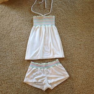 Terry cloth Halter top and Bottoms set