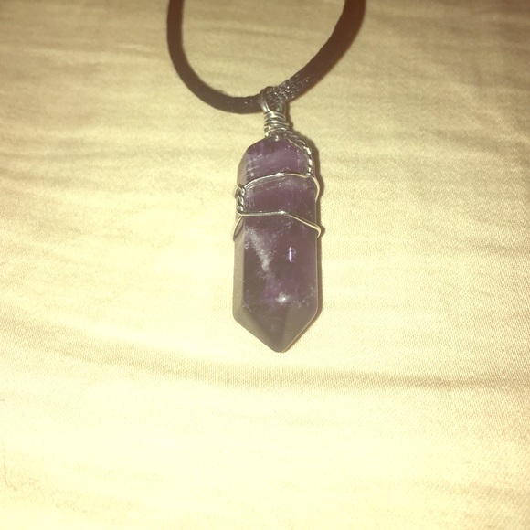 Purple Quartz crystal necklace