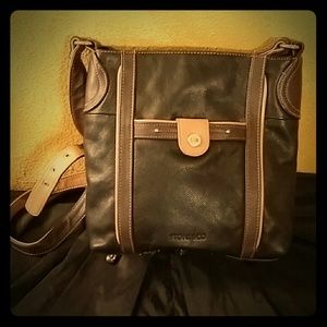 Stone & Co brown and tan leather bag