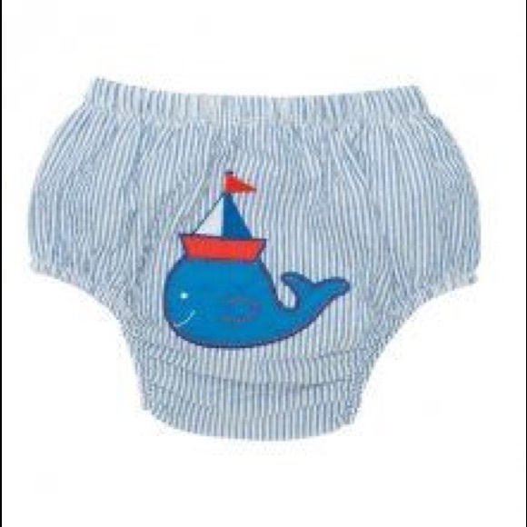Seersucker diaper cover baby boy