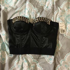 NWT! Size S - Studded corset crop top by Forever21