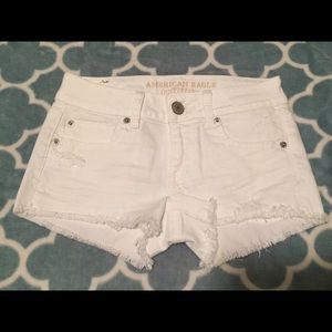 American Eagle Outfitters White Denim Shortie