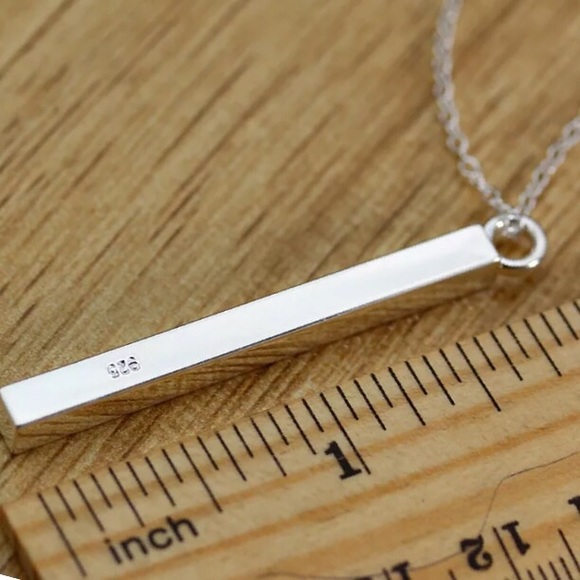 LAST ONE • Sterling silver bar necklace - Picture 3 of 4